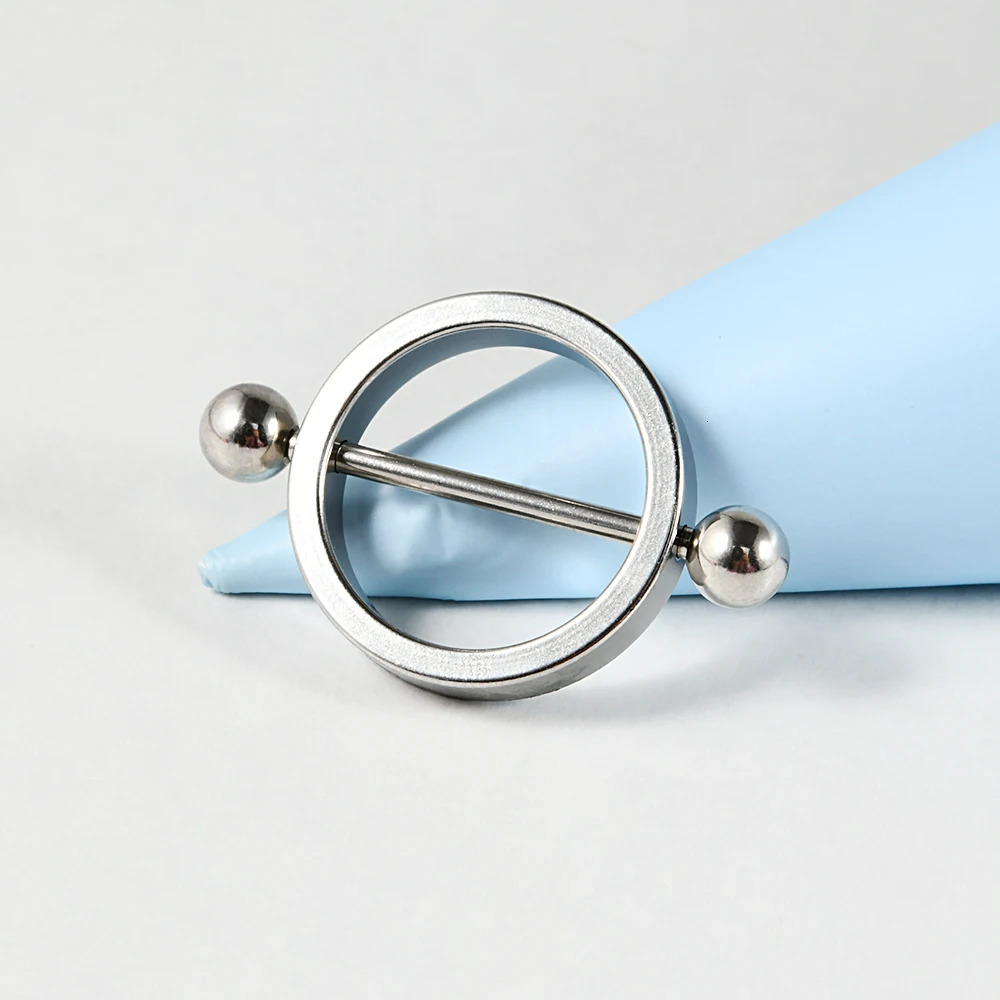1Pair Steel Black Gold Plated Nipple Piercing Round Hoop Barbell Nipple Shield Women Sexy Piercing Jewelry 14G 250729