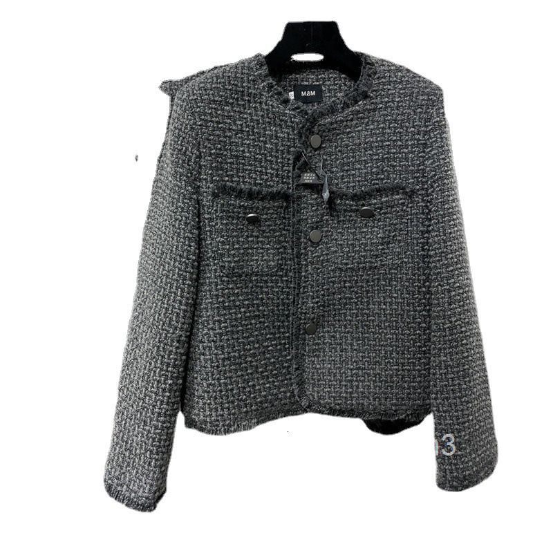 Korean Fashionable Elegant Woven Tweed Short Coat for Women with Cotton Lining Internet Celebrity Autumn Winter New Style