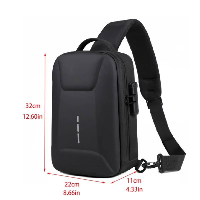 Waterproof Crossbody Fashion Anti-theft Combination Lock Chest Packs With USB Charging Port Travel Storage Shoulder Bag Male high-quality
