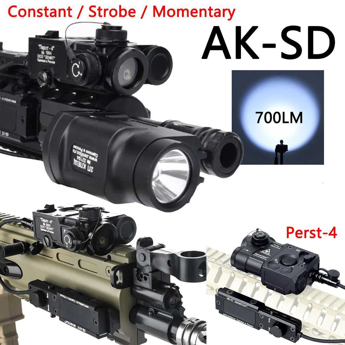 Zenitco AK-SD Flashlight With Perst-4 Tactical Rifle Airsoft AK 47 Strobe Weapon Gun Light Surefir X300 Light 20mm Picatinny Rail XJ250728