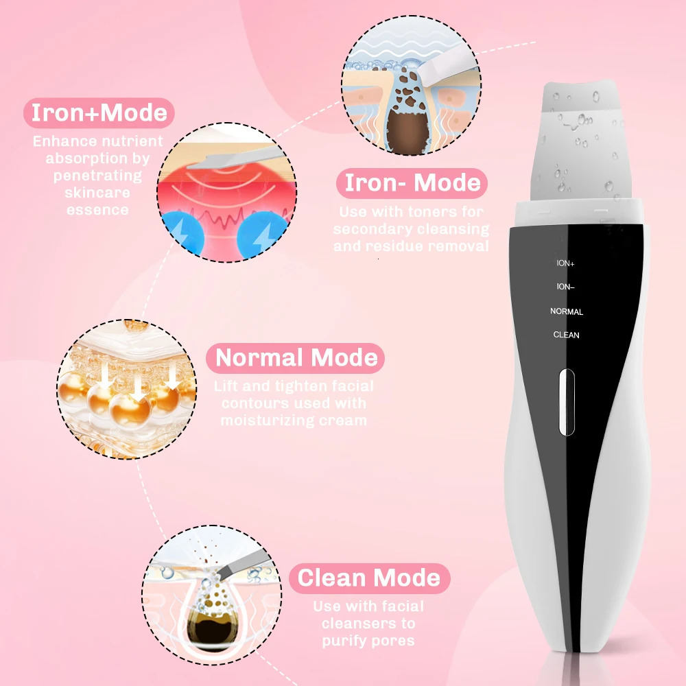 Ultrasonic Cleaner Skin Scrubber Electric Facial Cleansing Pore Deep Cleanser Blackhead r Peeling Shovel Device 250726