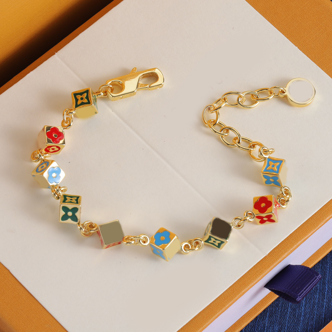 Designer Bracelet Luxury Clover Letter Beaded Charm Bracelet Bangle Gold Silver Plated Chain Bracelet For Women Men Punk Hip Hop Party Fashion Jewelry Love Gift