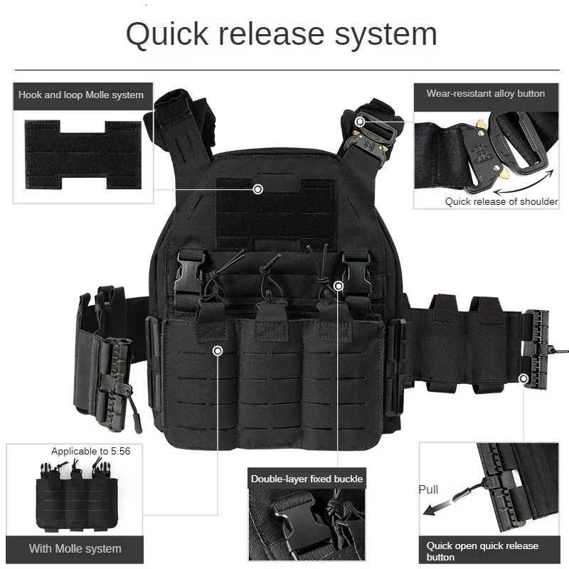 Outdoor Molle Multifunctional Tactical Vest Lightweight CS Fan Hiking Shooting Wild Bees Quick Release Safety Vest Z250728