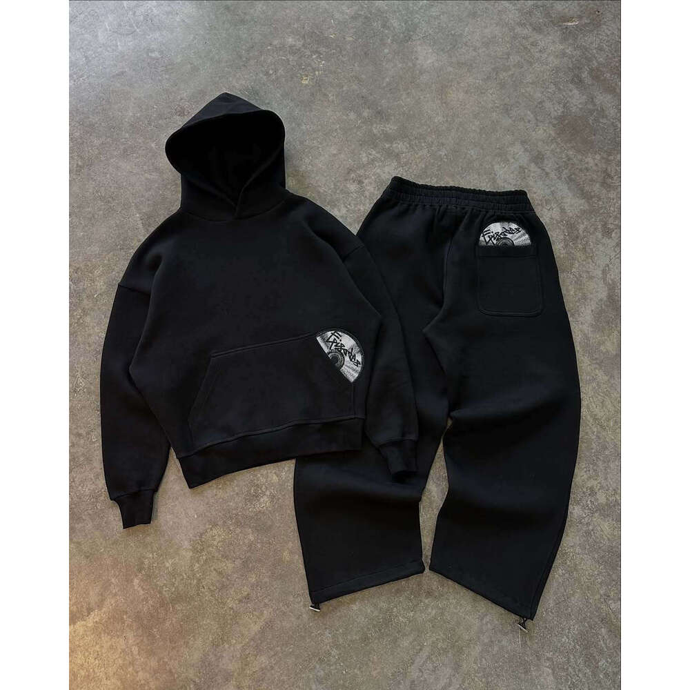 New Fashion Street Style Versatile Personalized Embroidered Hoodie Unisex Casual Pullover Sweatshirt Pants