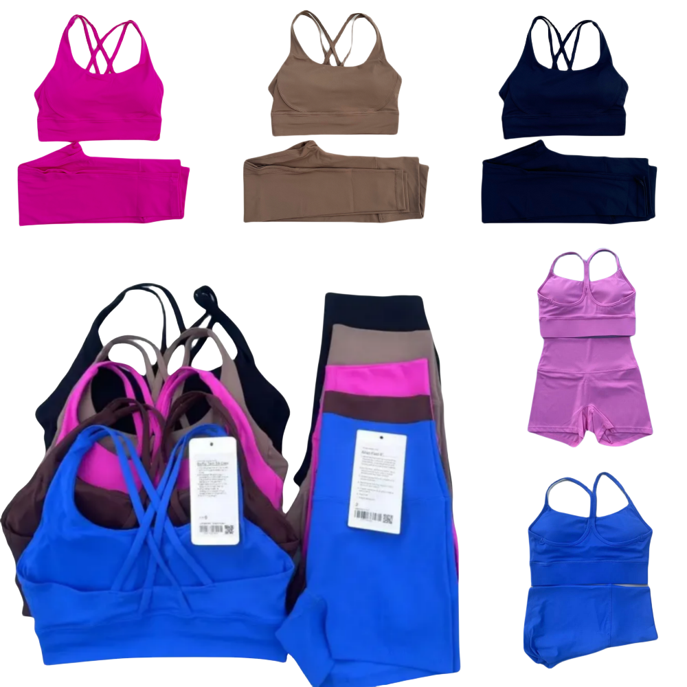 3 Styles Yoga Sets Sports Bra+Shorts Fitness Hotty Biker Shorts Sports Bra Back Cross Push Up High Waist Elastic Sportswear Outfits Gym Suits Workout Tracksuits