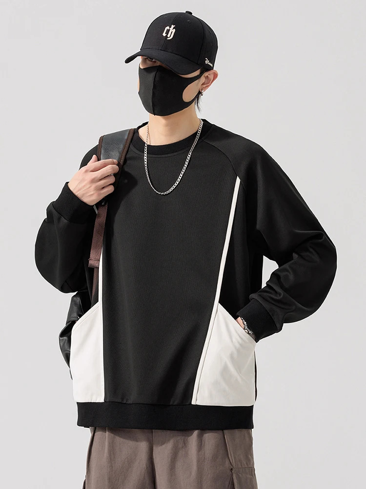 Korean Style Mens Side Pockets Sweatshirts Big Size 6XL 7XL 8XL Sportswear Loose Fit Pullover Tops Casual Oversized Hoodies 250729