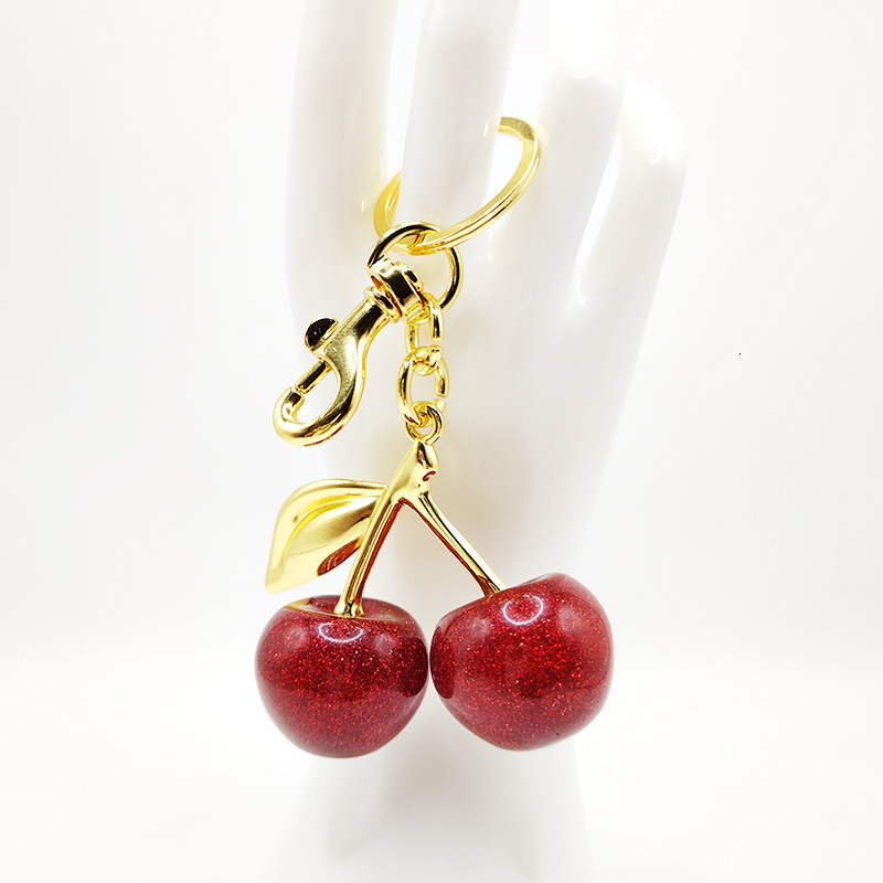 Green Cherry Pendant Keyring Accessories For Handbag Shoulder Bags Decorative Accessori Christmas Gift250120