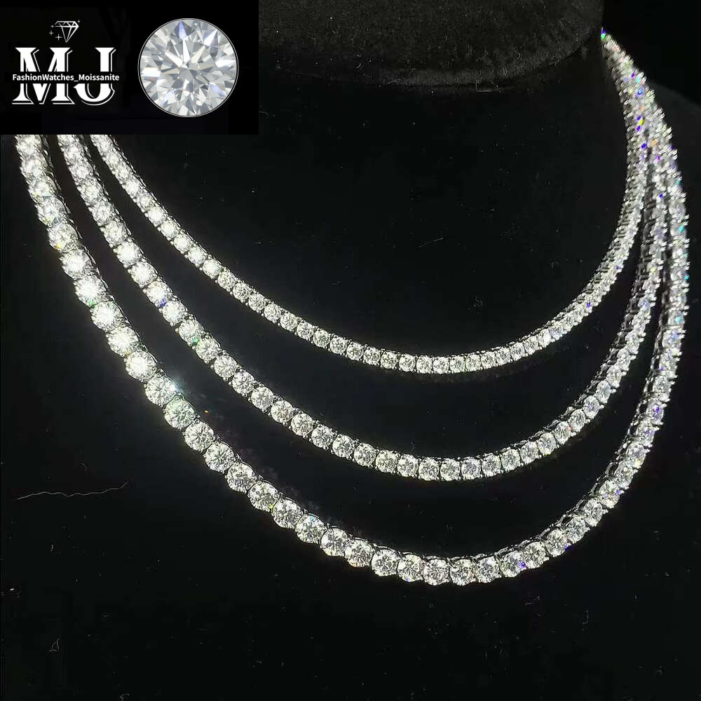 Most affordable Sier pass tester moissanite chain hip hop dia tennis necklace for men and women