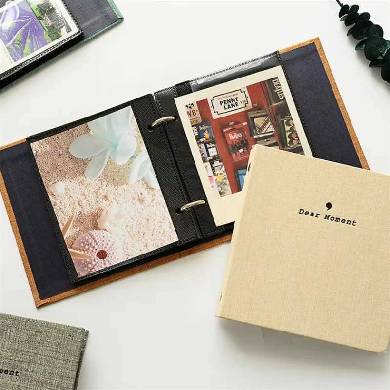 2 Size Photos Storage Book Cotton Linen Cover Photo Album Simple Solid Color Photo Album Travel Souvenir Photo Album 3-5 inch Z250729