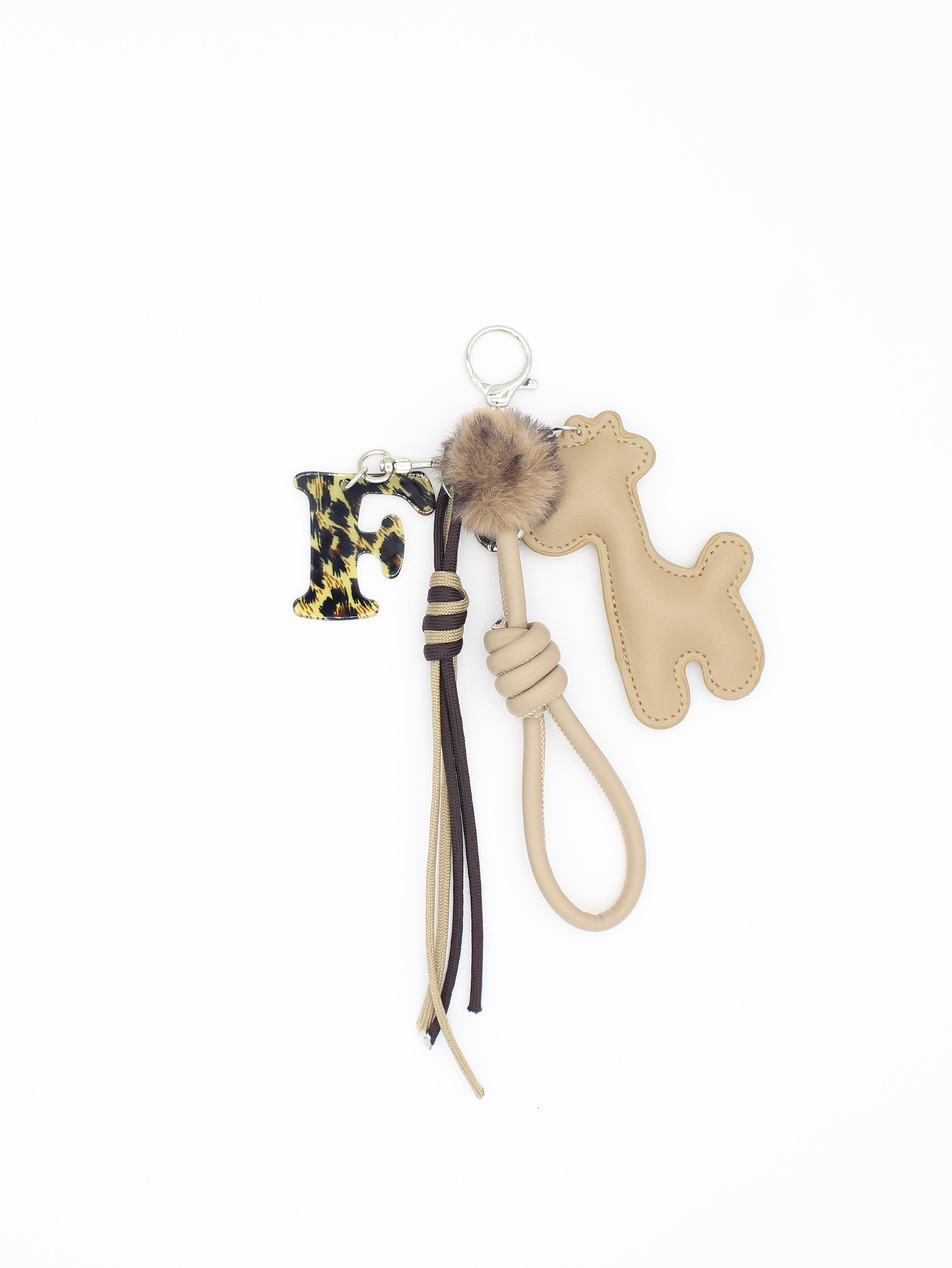 New Melad Leopard Print Acrylic Letter Miuins Series Woven Rope PU Giraffe Keychain Bag Pendant