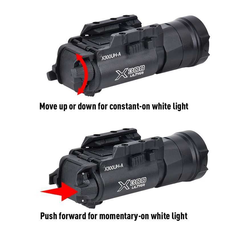 Vadsn Metal X300 Hanging Flashlight X300UH-A High Power White Led Scout Light Hunting Pistol Gun Light Fit 20mm Picatinny Rail XJ250728