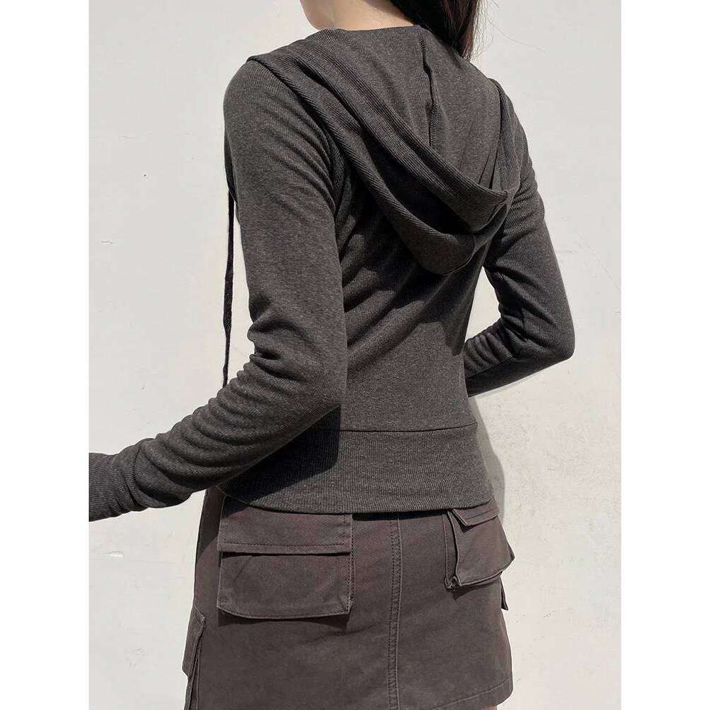 hoodie Casual Streetwear Basic Hooded Pockets Sweatshirt Tracksuit Solid Long Sleeve Hoodies Women Autumn Spring Fashion jacket