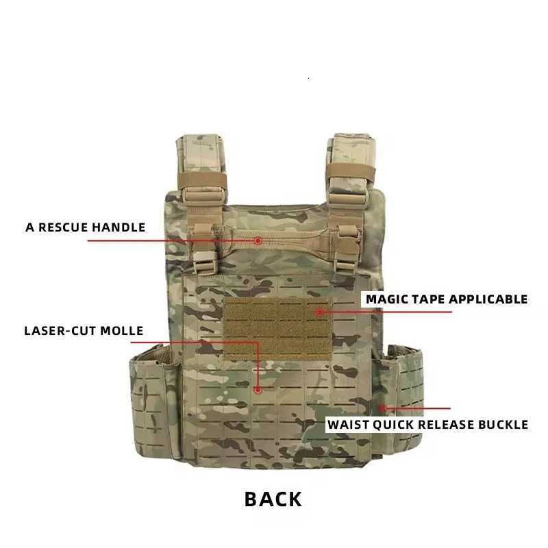 New combat vest 6094 quick detachable light laser cut tactical vest black gear to carry Protective plate Z250728