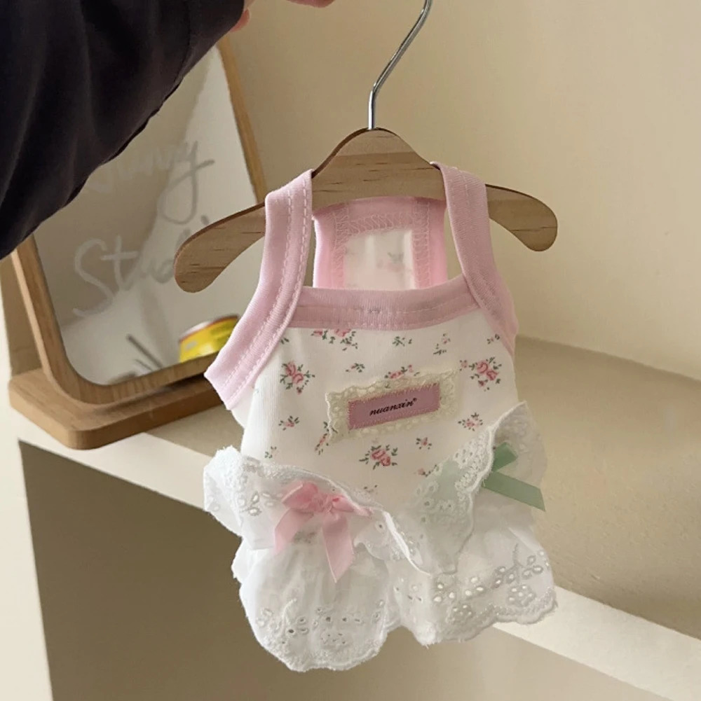 ute Bow Cat Dress Pink Puppy Halter Home Small Dog for Dogs Skirt Clothes Accessories in Summer 250729