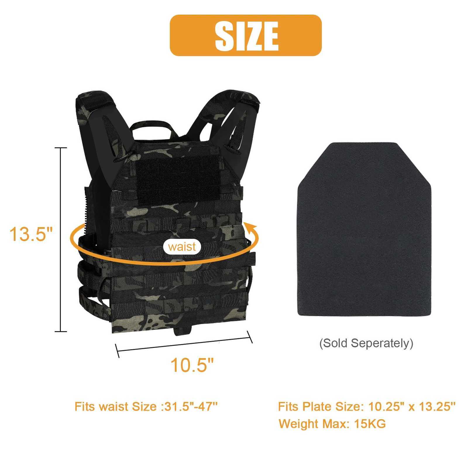 KRYDEX 500D Tactical Vest Plate Carrier MOLLE Front Flap Panel Combat Hunting Outdoor Ranger Green Black Vest Z250728