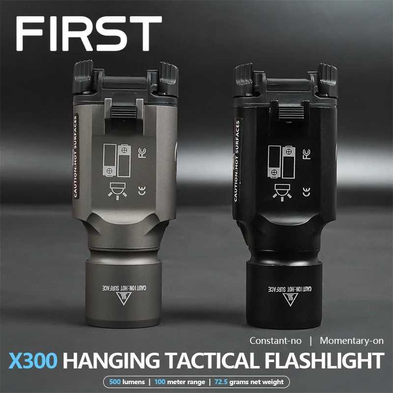 Tactical X300 X300U Aluminum Weapon Flashlight Hanging Constant/Momentary Scout Light Fits 20MM Rail Outdoor Hunting LampXJ250728