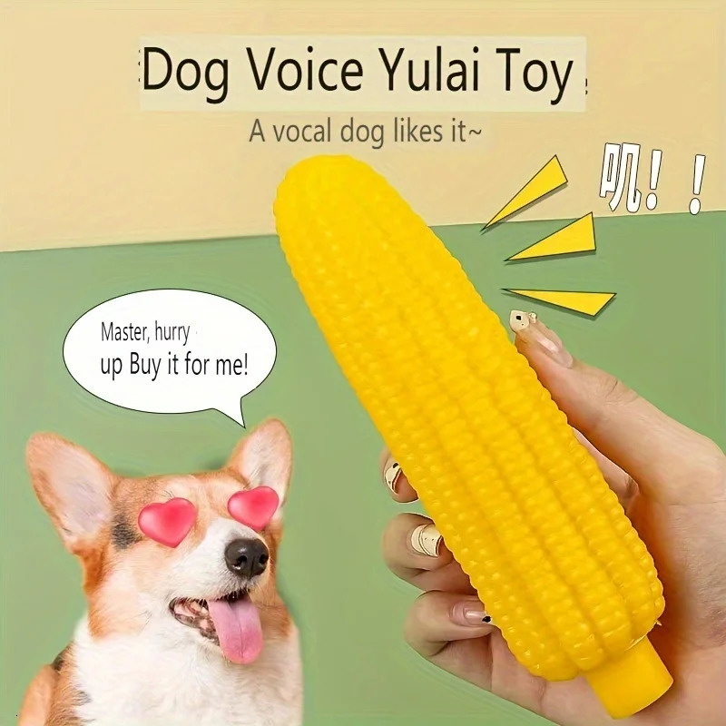 For Aggressive Chewers Tough Squeaky Corn Cob Dog Chew Toy Durable Interactive Play Promotes Dental Health for Large Breeds 250729