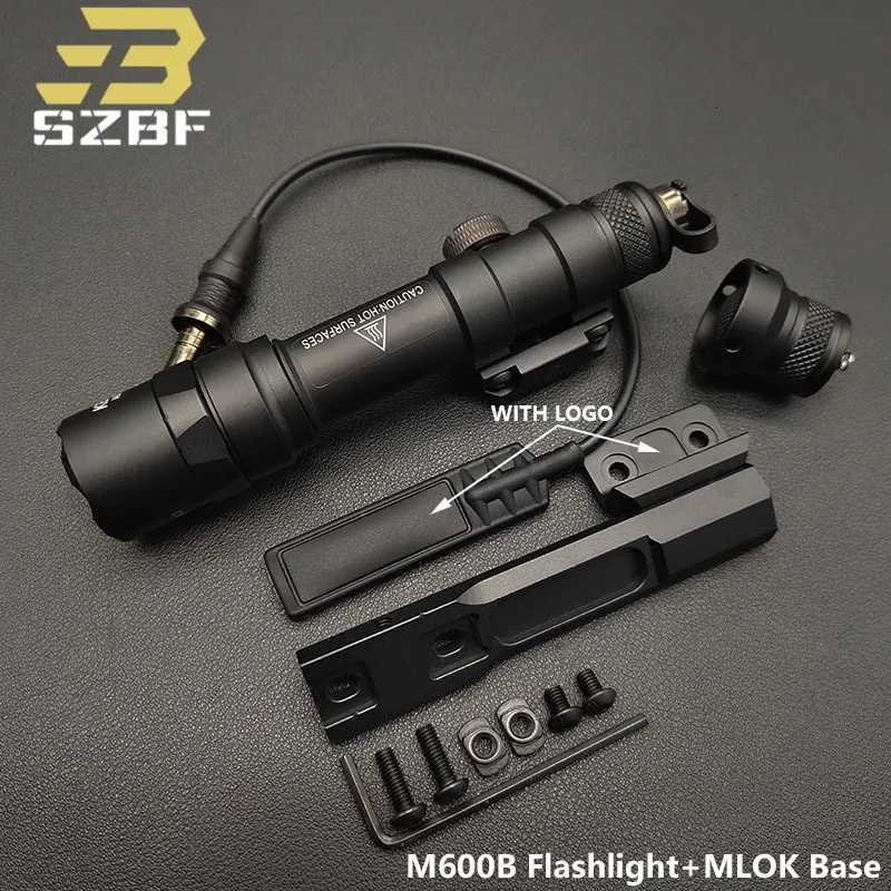 SF Tactical Flashlight M300 M600 M600B M300B Scout Light Pressure Switch 600Lumen Hunting Weapon Gun Light mlok keymod Rail R250728