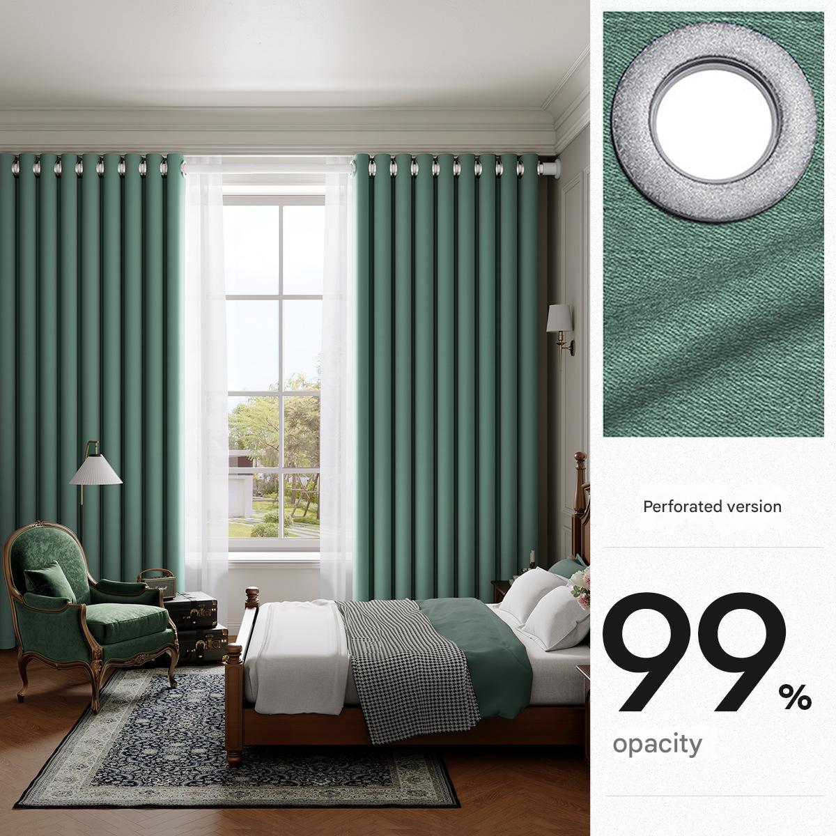 YL-36732 Punch-free sunshade cloth curtains, fully blackout finished curtains, strong blackout and heat insulation floating curtains, blackout curtain