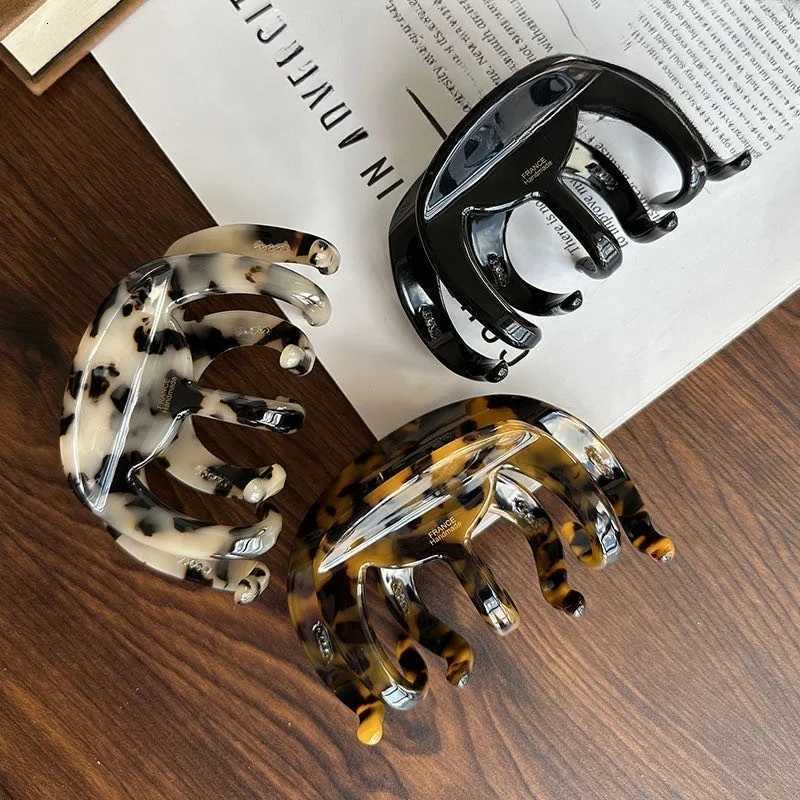2025 French Large Thickened Acetate Hair Claw Clips Big Octopus Grab Leopard Hair Clip For Women Girls Hair Accessories Gifts Z250729