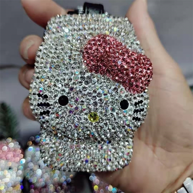 Cute Cat Rhinestone Keychain for Car Key Holder Key Bag Key Case Car Remote Bag i250728
