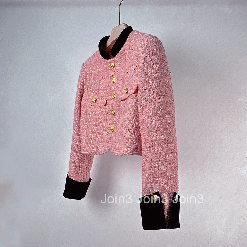 Goddess Sister Style Short Coat Autumn Winter French Texture Fashionable Elegant Stand Collar Top Internet Celebrity