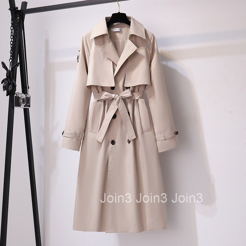 Korean Trench Coat Over-the-Knee Extended Length New Plus Size Womens Clothing for Plus Size Women Casual Blazer Trendy