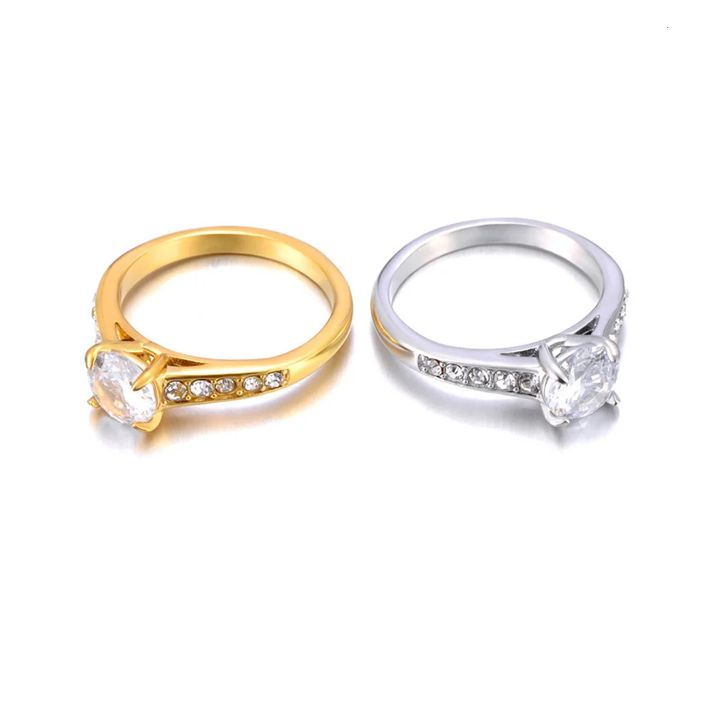 Lokaer Stainless Steel Cubic Zirconia Wedding Ring Fashion Jewelry Engagement Finger Ring For Women Bijoux Femme Gift R23075 250729