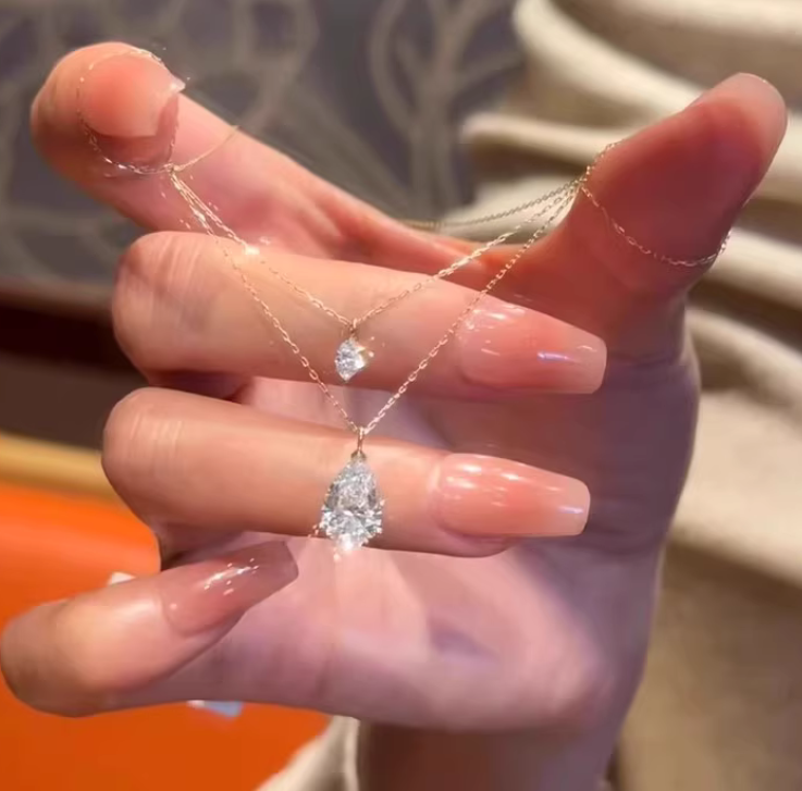 2025 Choucong Ins Top Sell Sweet Simple Fashion Jewelry Genuine 100% 925 Sterling Silver Water 18K Gold Fill Drop Lab Moissanite Elegant Beach Clavicl