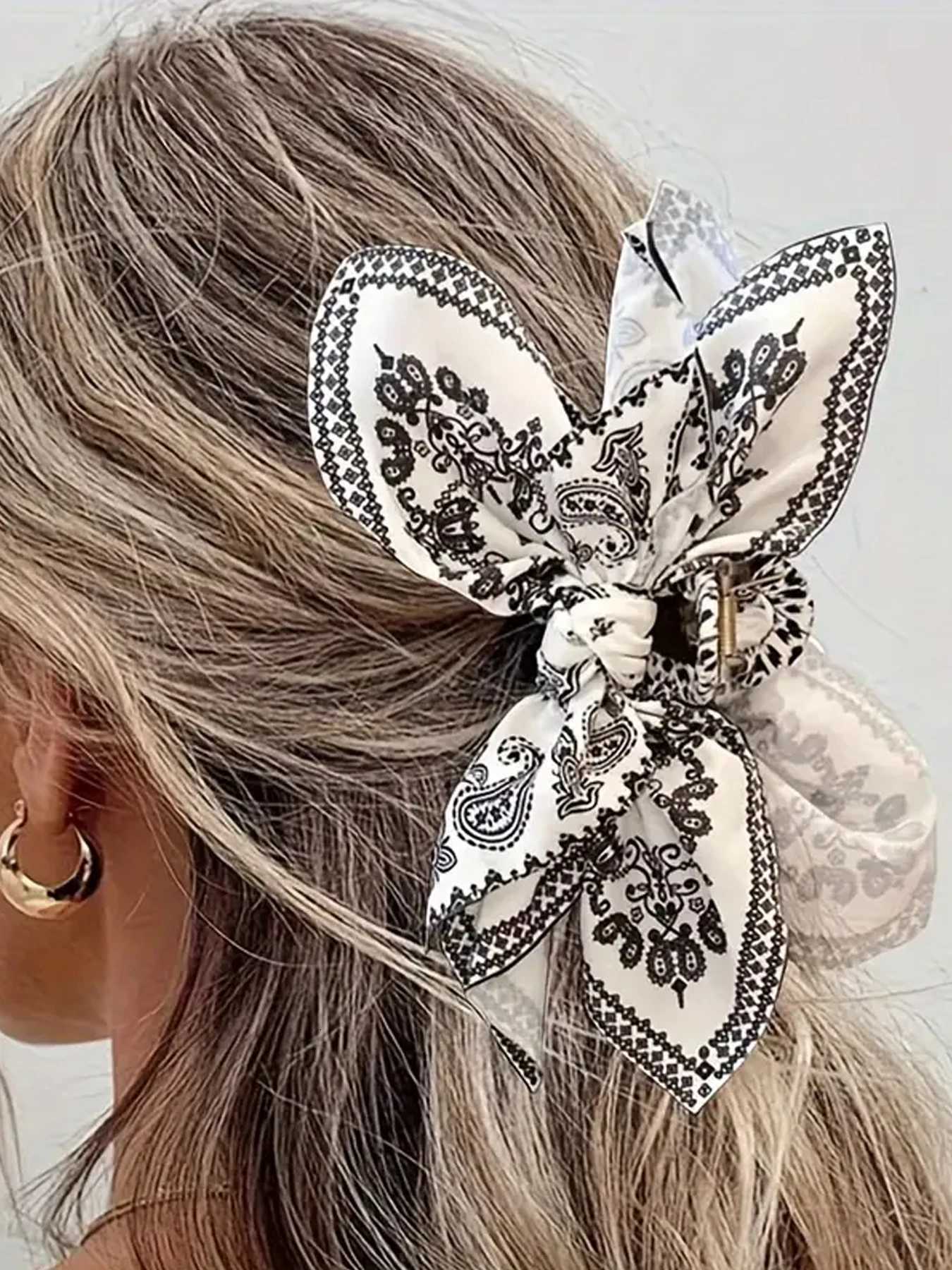 Elegant Women Bow Hair Claw Clips Double-sided Large Satin Shark Hair Claw Solid Bowknot Hairpins Barrettes Hair Accessories Z250729