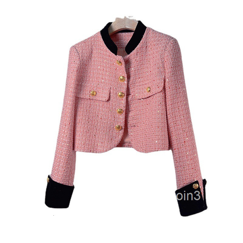 Goddess Sister Style Short Coat Autumn Winter French Texture Fashionable Elegant Stand Collar Top Internet Celebrity