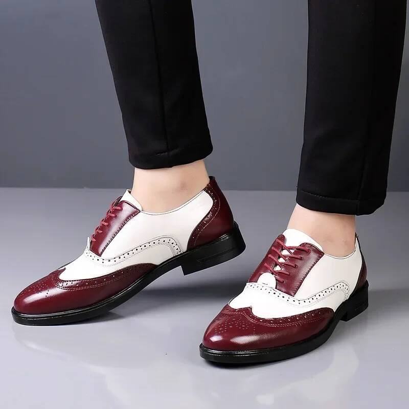 Classic Dress Lace Up Plus Size Point Toe Business Casual Comfortable Men Formal Shoes for Wedding