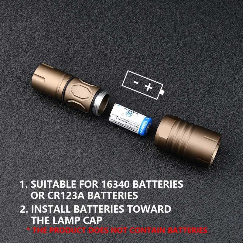 Tactical PLHV2 Handheld Flashlight Handheld Switch Finger ReLEase Ring Set Metal Hunting Reconnaissance Outdoor Lighting R250728