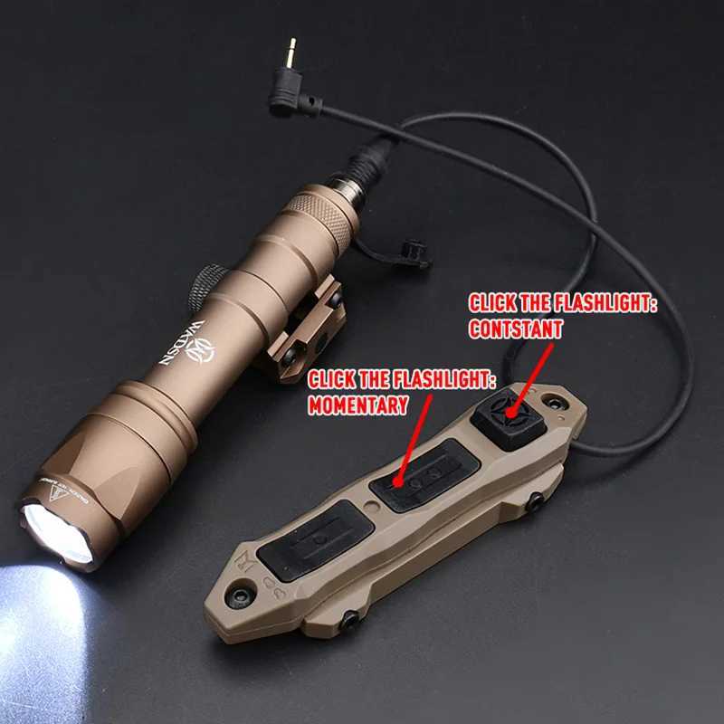 Vadsn M300 M600 Flashlight With Axon Dual Function Remote Pressure Switch Fit 20mm Rail Hunting Tactical Airsoft Light XJ250728
