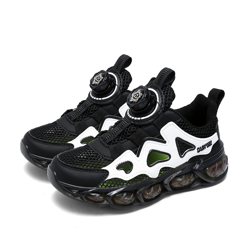 Boys' 2025 Summer New Single Mesh Hollow Frame Children's Sports for Older Kids Running Shoes