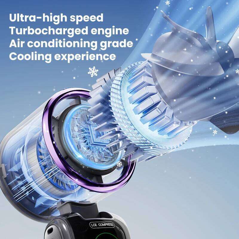2025 New Ice Pack Handheld High-Speed Folding 100 Speed Infinitely Adjustable Portable Outdoor Hanging Neck Small Fan