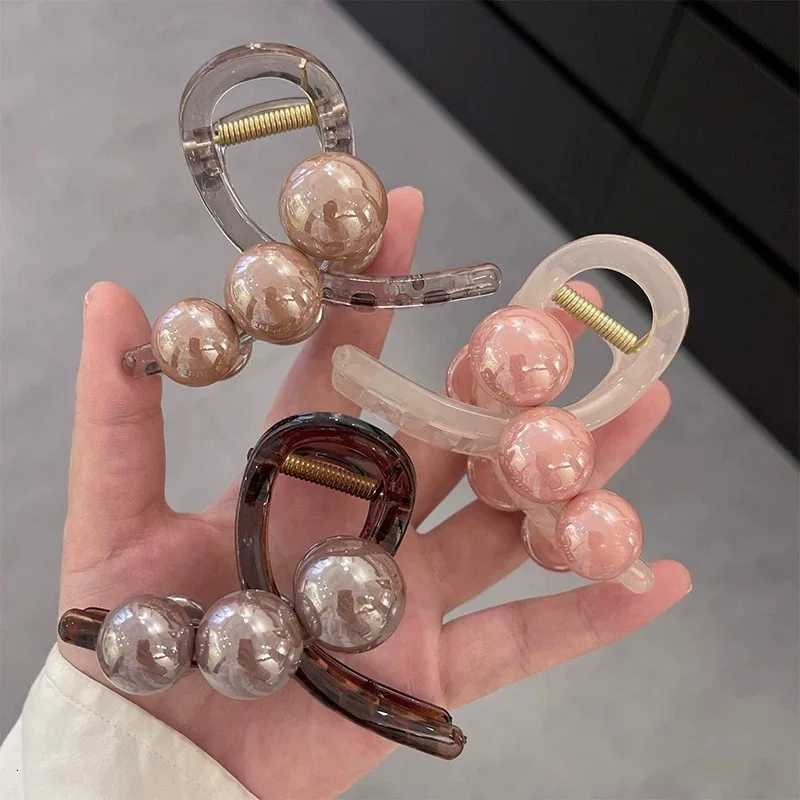 Korea Pearls Cross Hair Claws Crabs For Women Girls Sweet Hair Ornament Barrettes Hair Clips Hairpin Fashion Hair Accessories Z250729