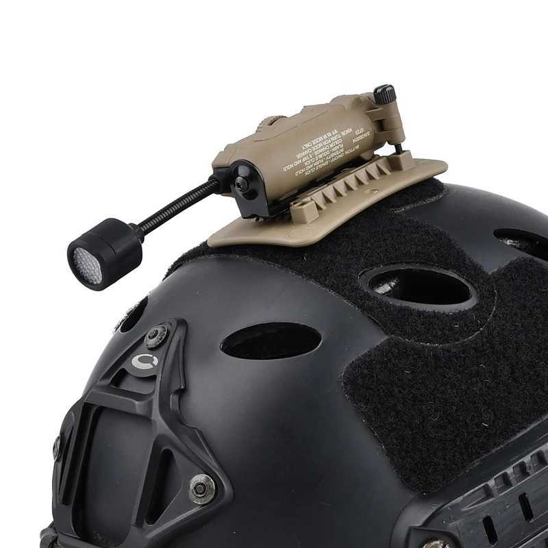 Vadsn Sidewinder Tactical Helmet Strobe Light Red Green Blue White Ir Light Led If Flashlight With Stalk Arc Rail Helmet ClipXJ250728
