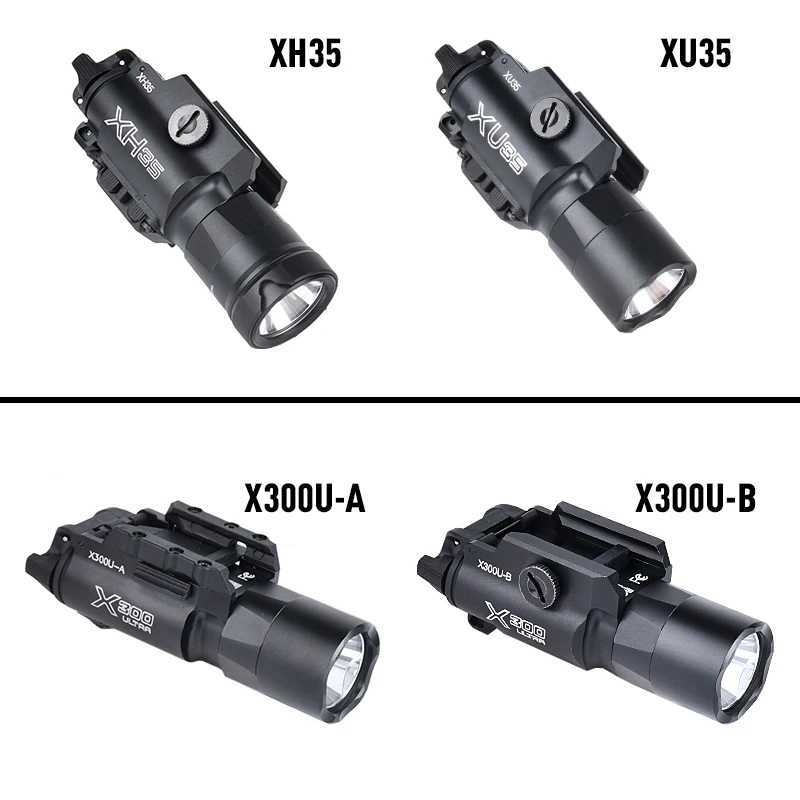 WADSN Tactic X300 X300U Metal Hanging Pistol Flashlight Strobe LED Fits 20mm Rail Airsoft X300-B X300U-B XU35 Hunting Gun Light XJ250728