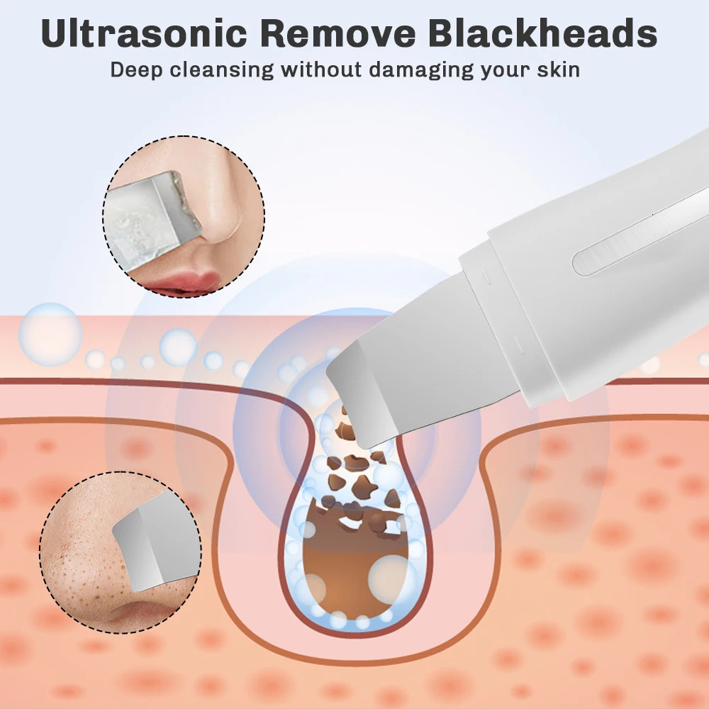 Ultrasonic Cleaner Skin Scrubber Electric Facial Cleansing Pore Deep Cleanser Blackhead r Peeling Shovel Device 250726