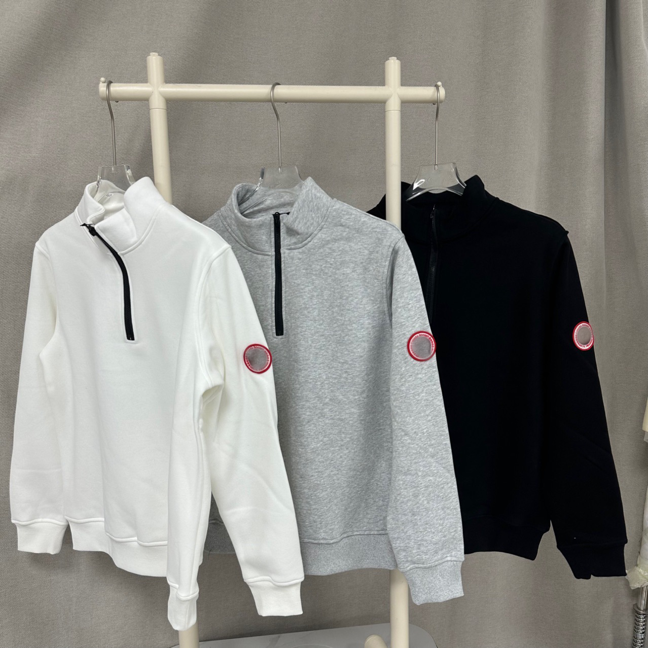 Men's High End Luxury Brand Half Zipper Neck Sweater Fashion Casual Top Winter Plush Thick Warm Knitted Pullover