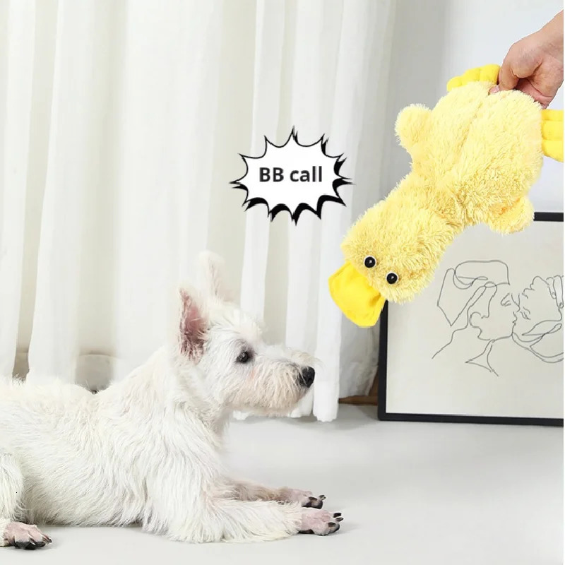 Dog Plush Sound Toy Yellow Duck Pet Interactive Training Stuffed Toys Cute No Fill Chewing Supplies For Cats 250729