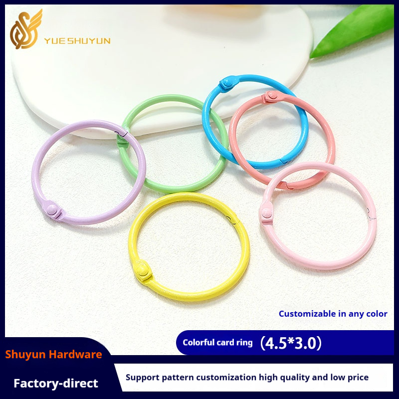 Candy color color keychain key ring bag jewelry accessories girl heart environmentally friendly baking paint diy book circle card ring