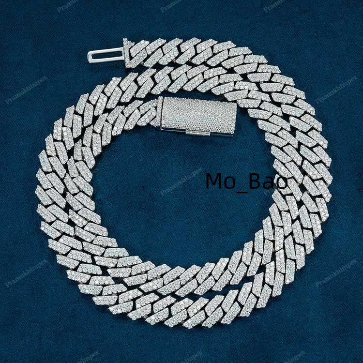 Wholesale Hip Hop Style Jewelry 10mm 22inch Moissanite Diamond Cuban Link Chain Necklace Direct Factory VVS Diamond Necklace