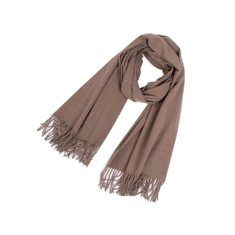 T1340 new autumn and winter scarf women's hair tassel solid color scarf shawl dual use