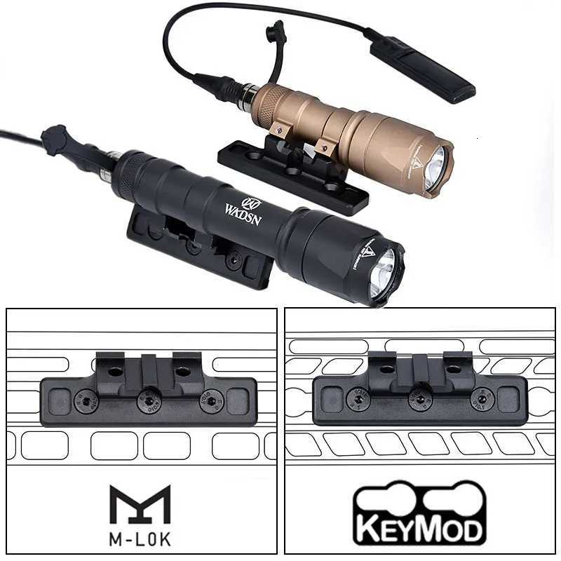 WADSN Scout Light Side Rail M600 Flashlight Rail Mount M300 M300A Outdoor Airsoft Hunting Spotlight Offset Base Fits Mlok Keymod XJ250728