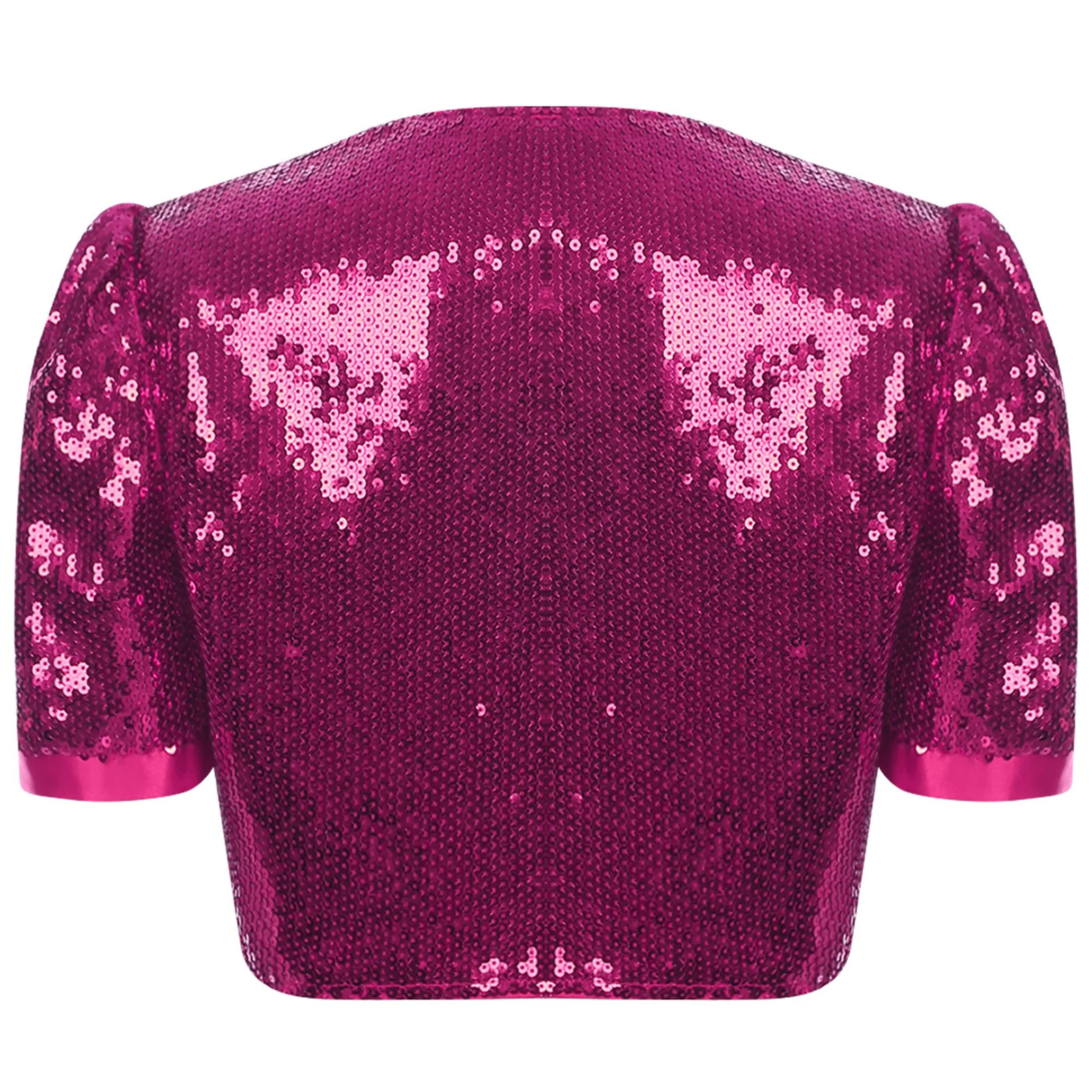 Sequin Jacket for Women Glitter Open Front Cardigan Sparkly Crop Blazer Shrug Bolero Azz Dance Cropped Tops Clubwear 250729