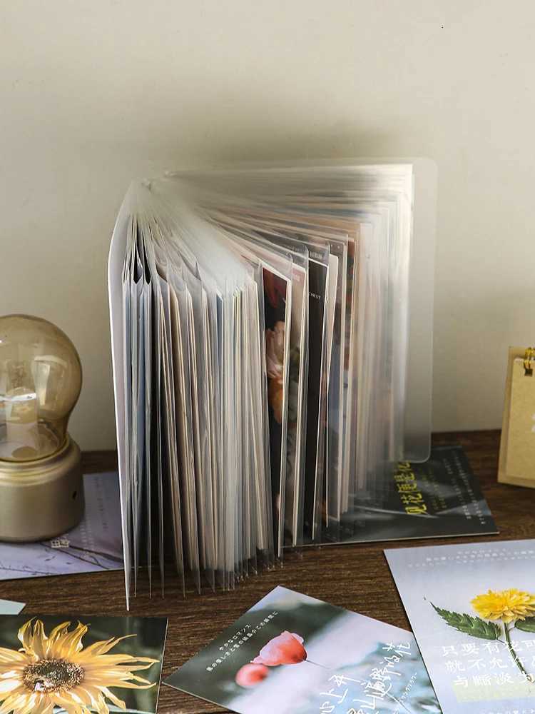 40 pages/book A6 Pocket Transparent Photo Postcard Organizer DIY Decorative Book Large Capacity Organizer Album Book Z250729