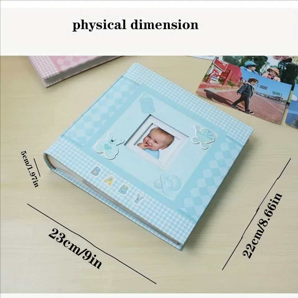 Photo Album with Writing Space 4x6 Photos Hold 200 Family Baby Kids Cute Photo Album with Writing Space Z250729