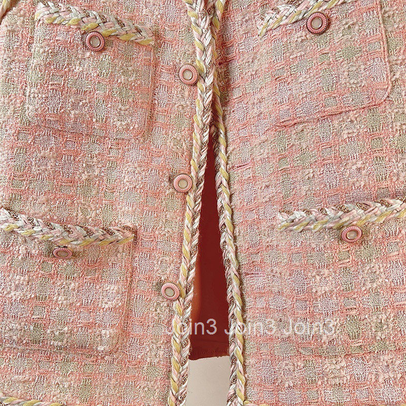 French small fragrance vest coat womens autumn and summer dress Fried Dough Twists editing edge V-neck single breasted vest womens new style